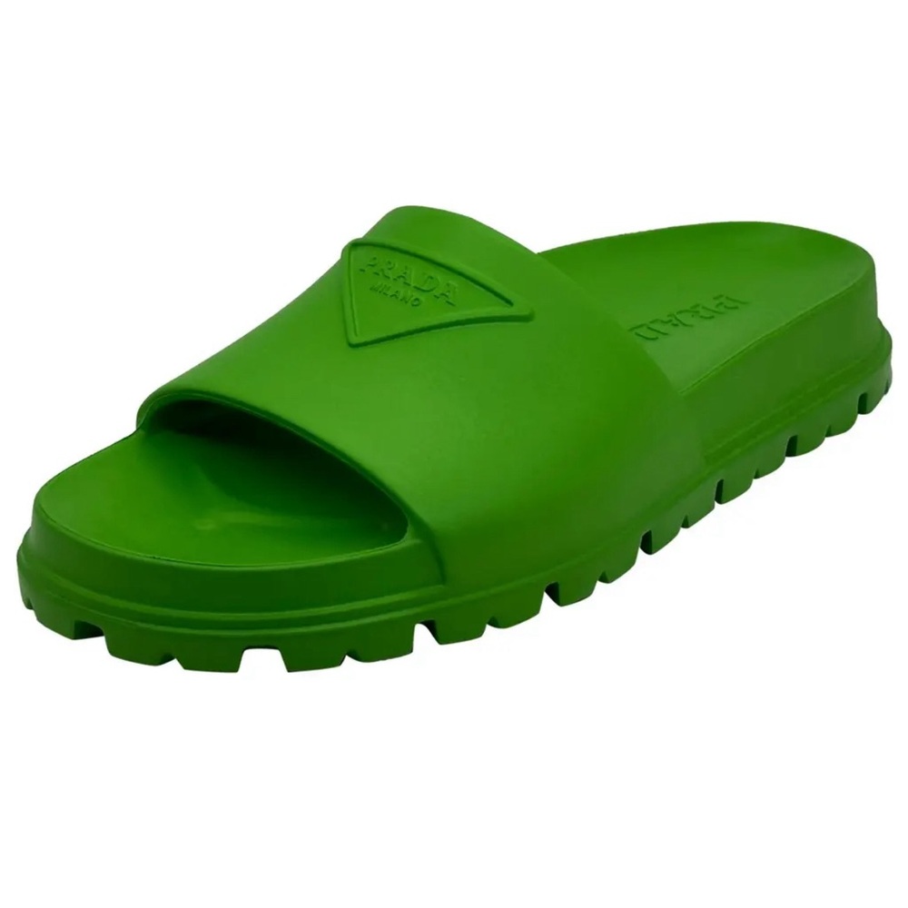 Prada Rubber Logo Slide Sandals (Women)